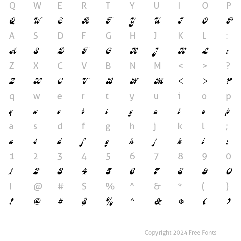 Character Map of AstronCTT Regular