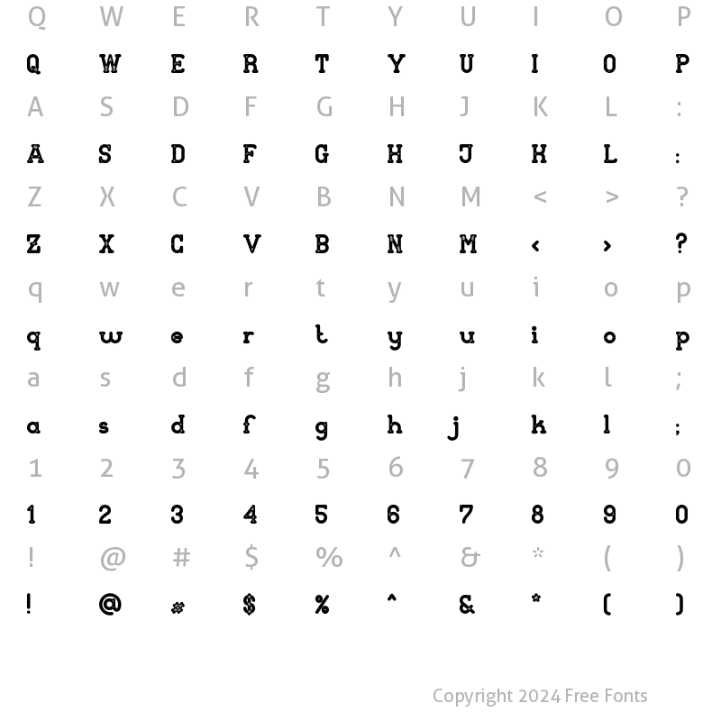 Character Map of Astroph Aged Regular