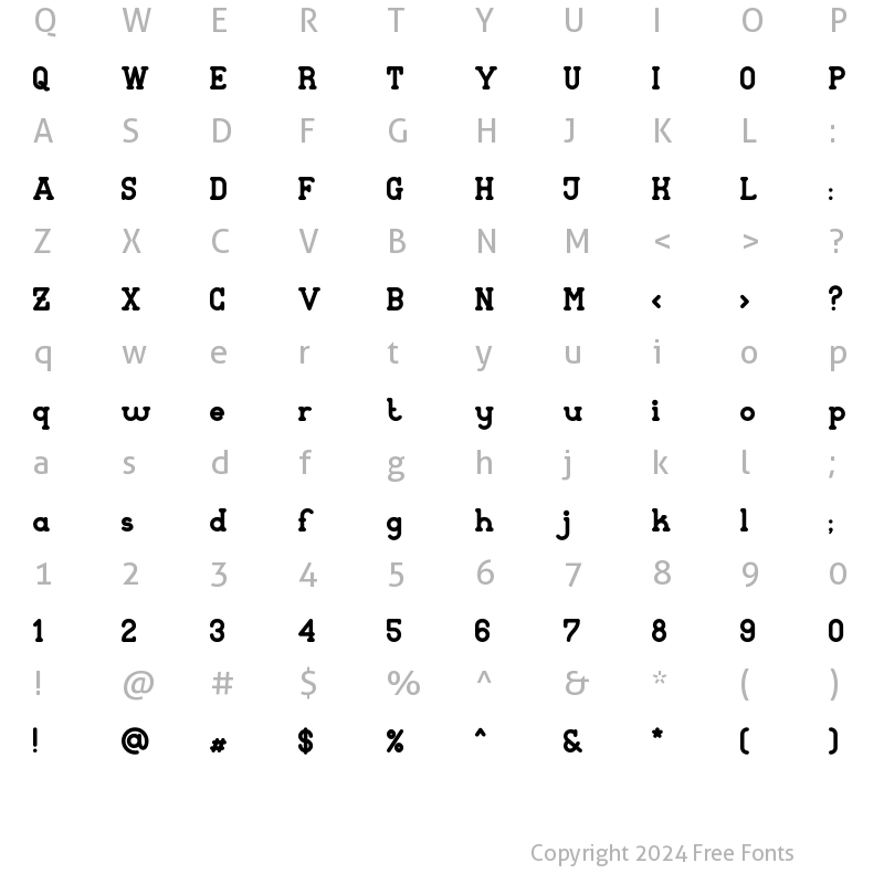 Character Map of Astroph Regular