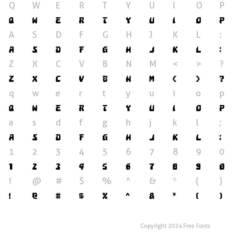 Character Map of Astropolis Condensed Condensed