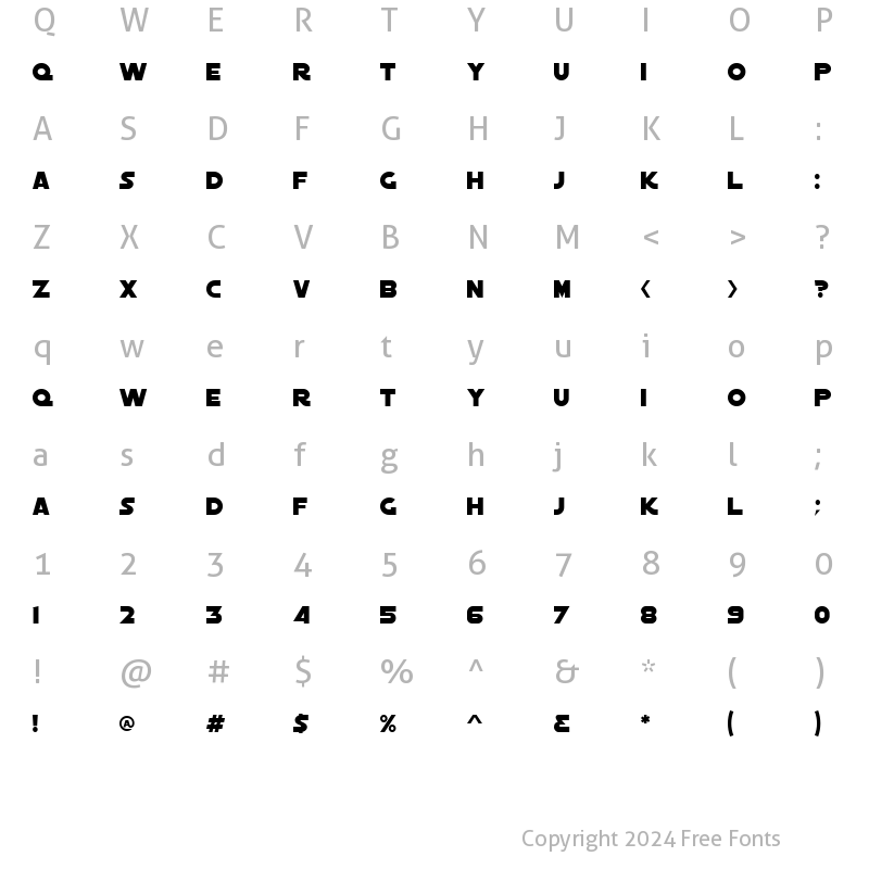 Character Map of AstroSolid Regular