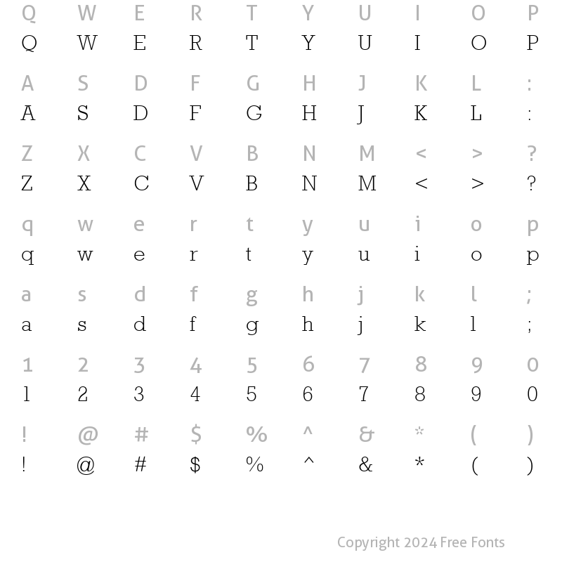 Character Map of Astute Light SSi Light