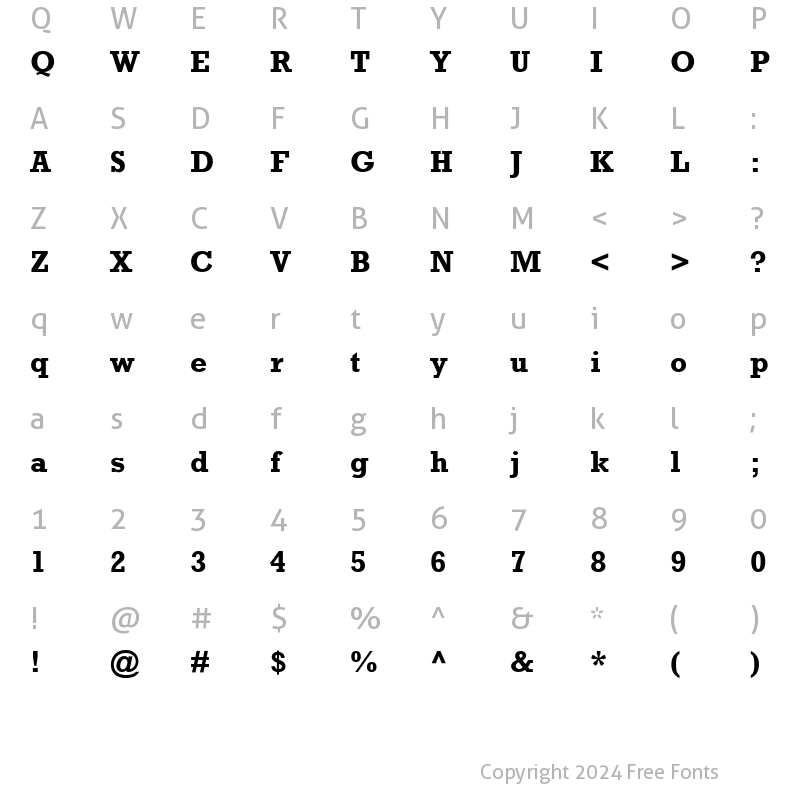 Character Map of Astute SSi Bold