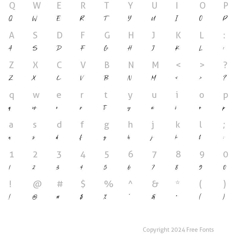 Character Map of Astylooms alt Regular