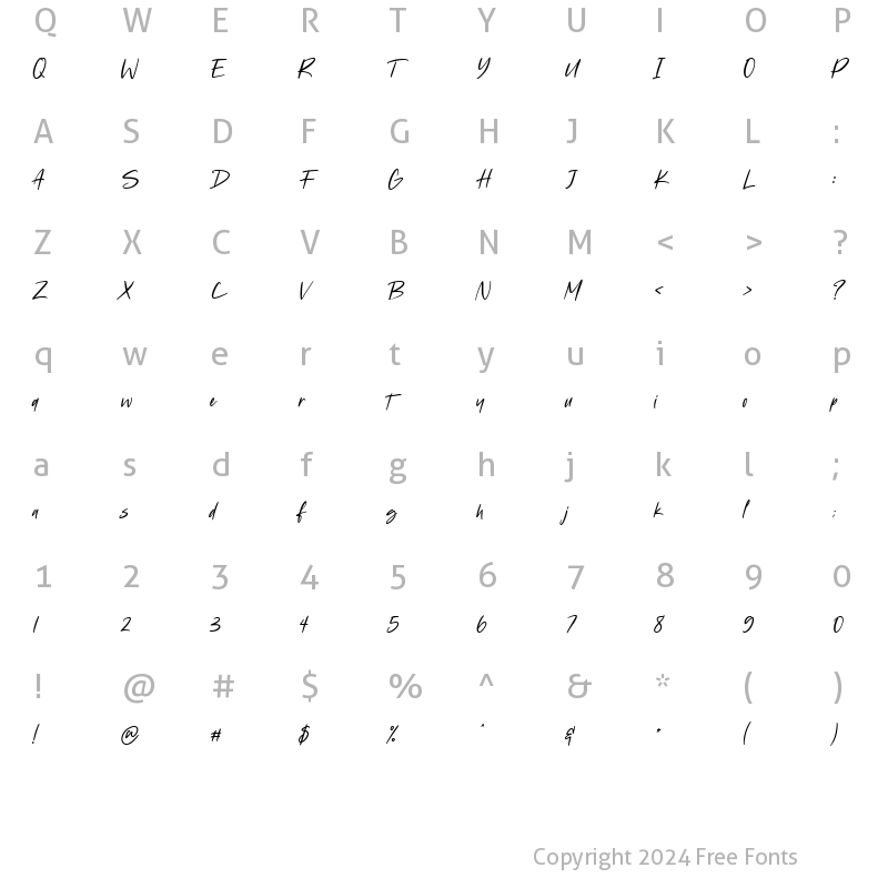 Character Map of Astylooms Regular