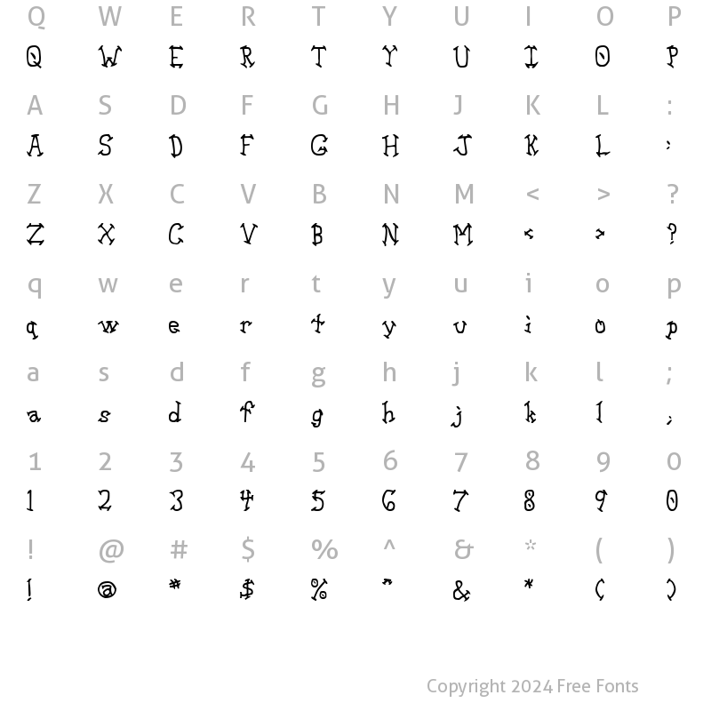 Character Map of Aswell Bold