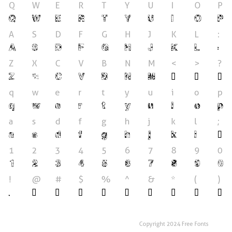 Character Map of Asylum Regular