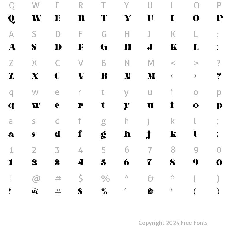 Character Map of AT Glanela Regular