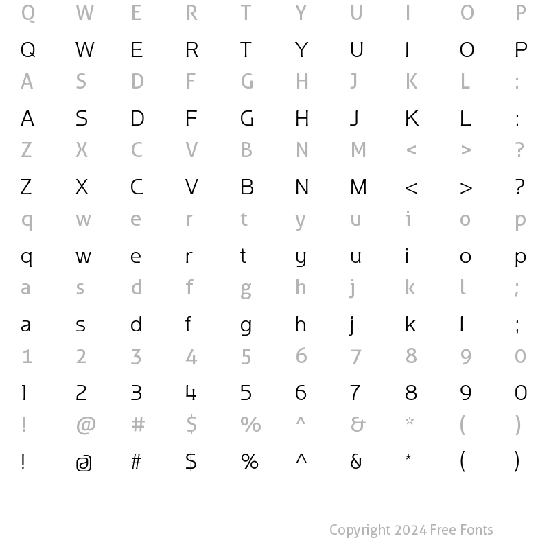 Character Map of Ata 45 Light