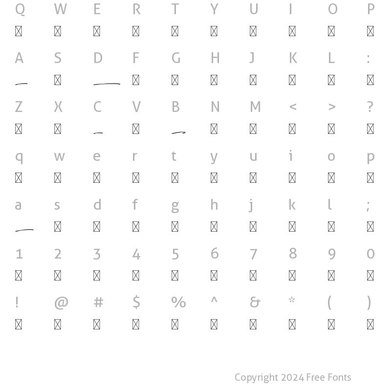 Character Map of Atalla Swashes