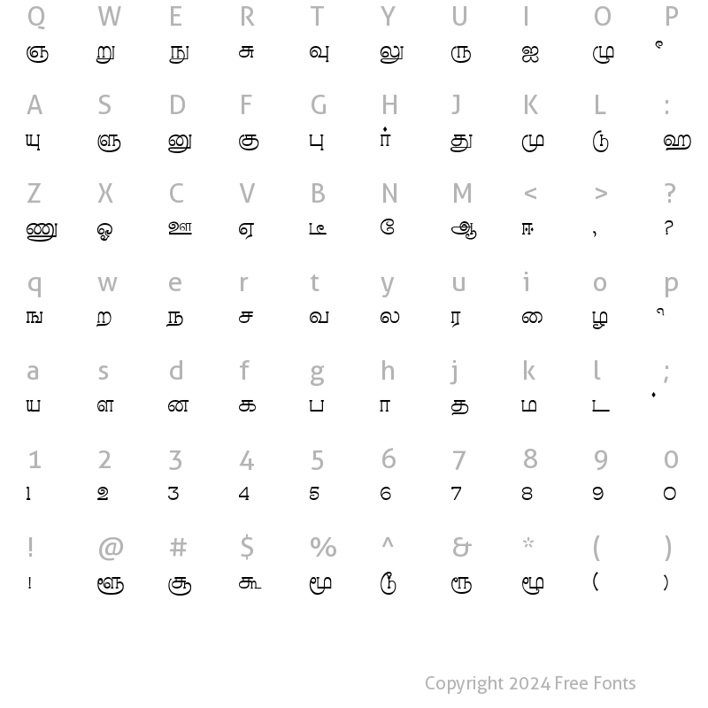 Character Map of aTamilApple_thin normal