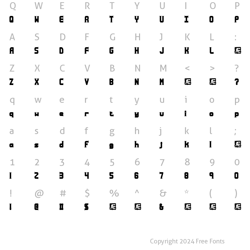 Character Map of Ataxia BRK Regular