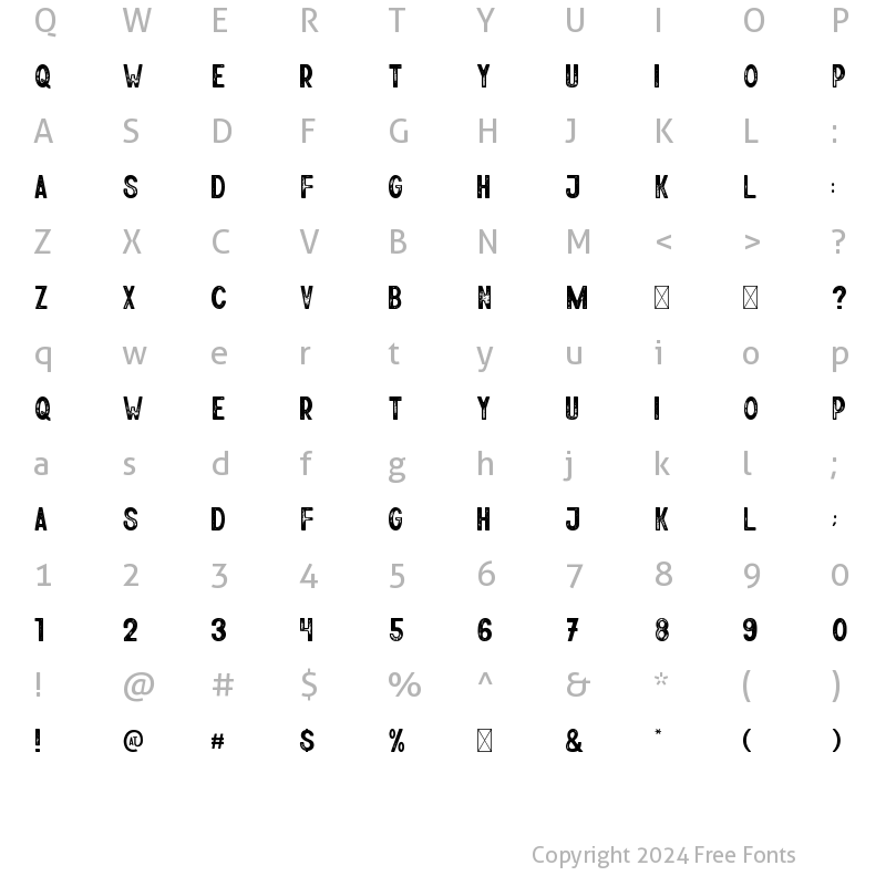 Character Map of Athena Rustic