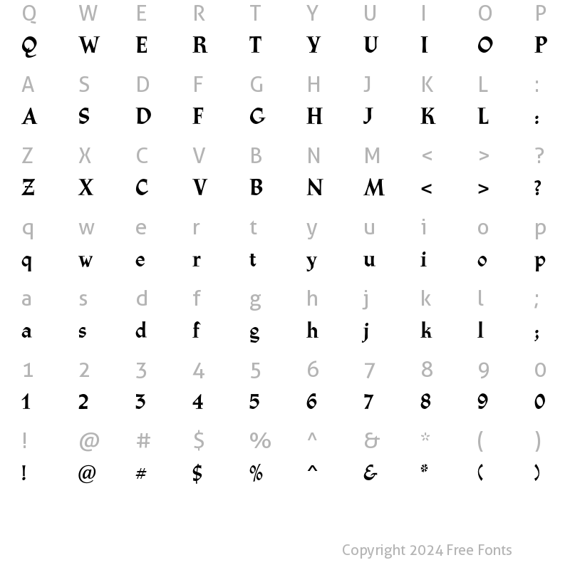 Character Map of Athenaeum Std Bold