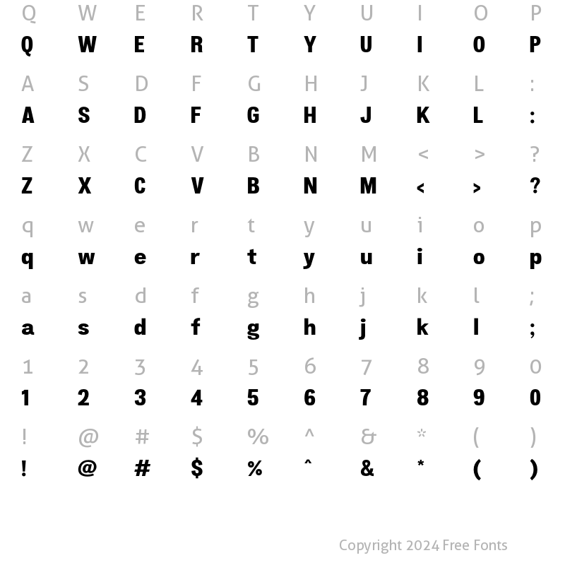 Character Map of Atiga ExtraBold