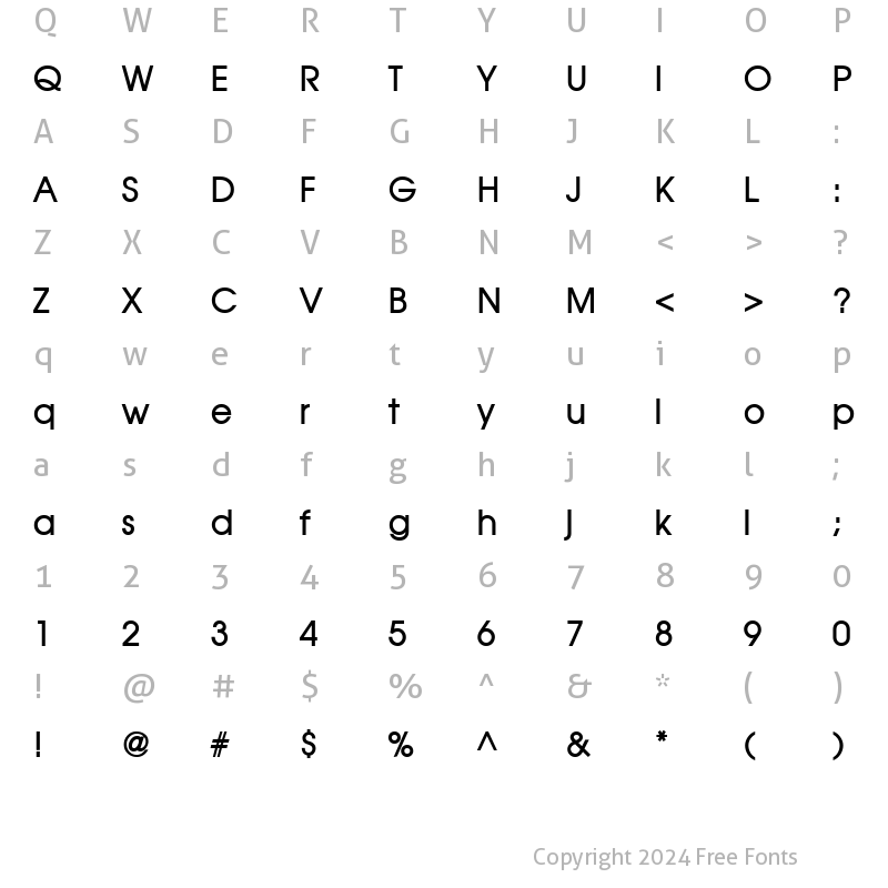 Character Map of Atilla Bold