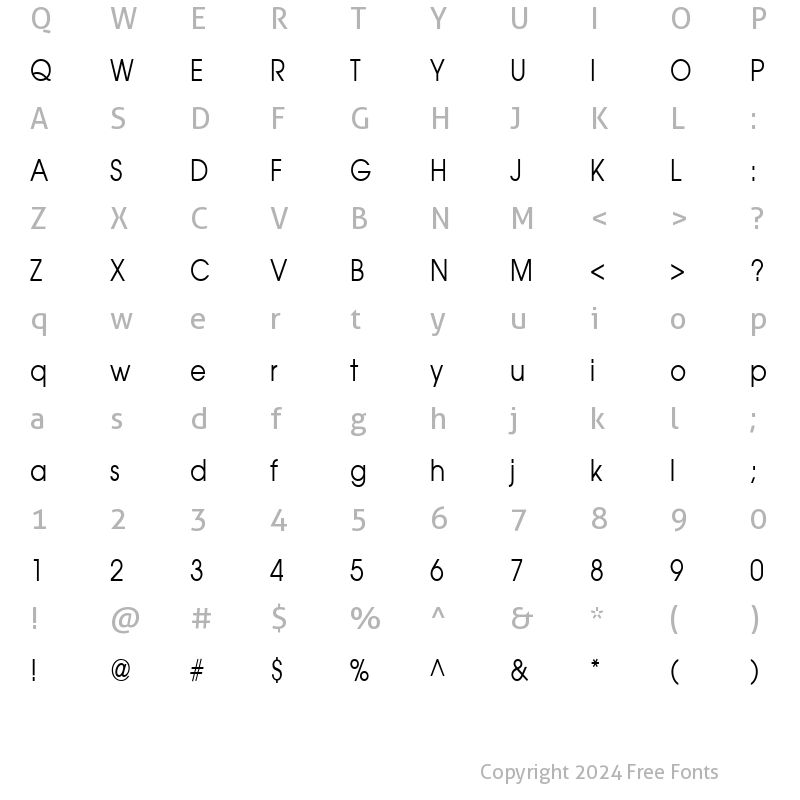 Character Map of Atilla Condensed Normal