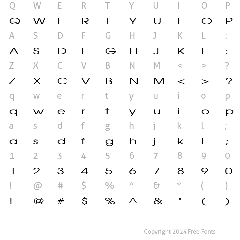 Character Map of Atilla Extended Normal