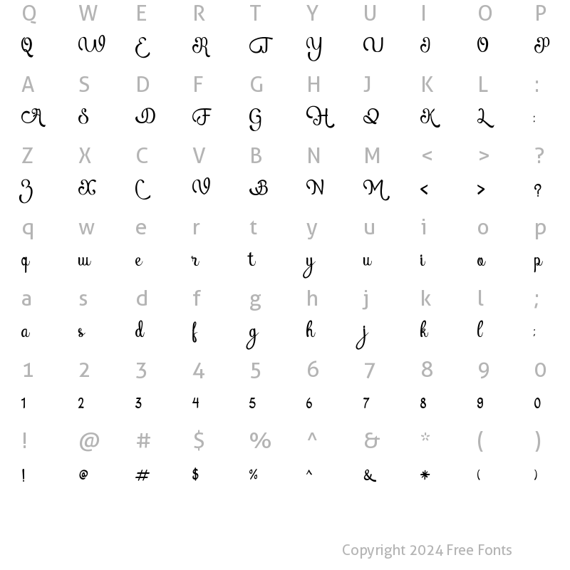 Character Map of Atlantis Heart Regular