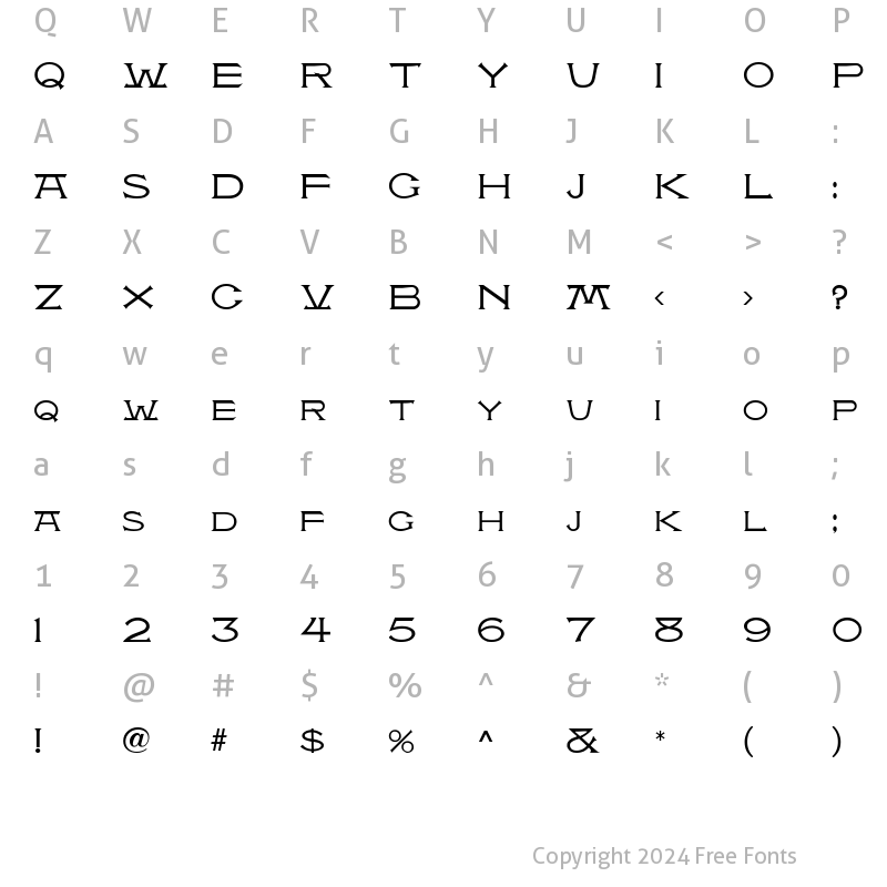 Character Map of Atlantis MF Regular