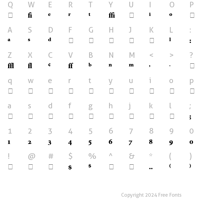 Character Map of Atlantix Pro Black SSi Black