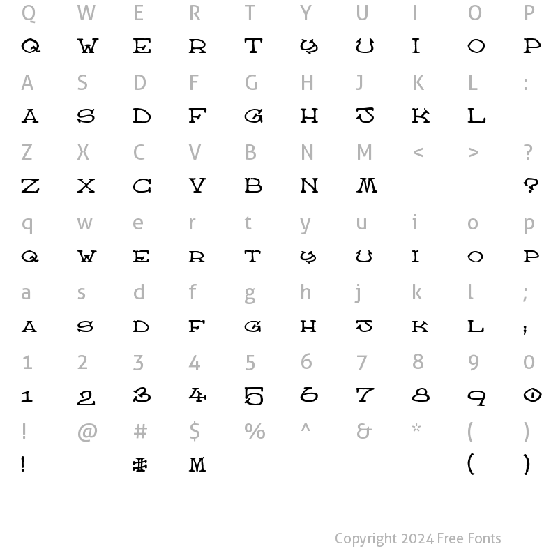 Character Map of Atlas of the Magi Regular