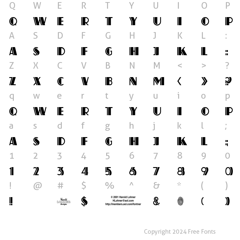 Character Map of Atlas Solid