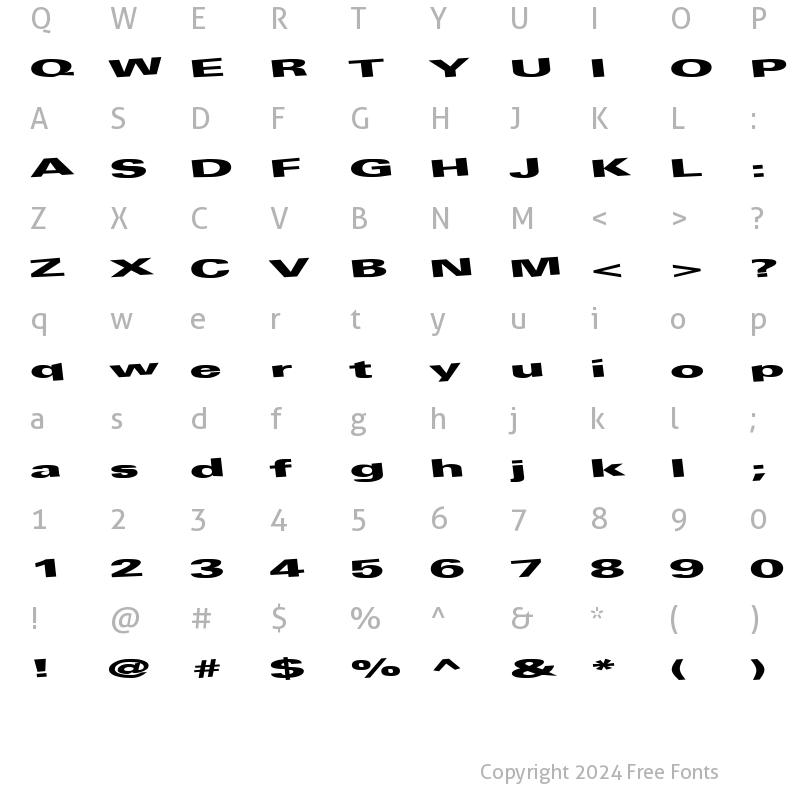 Character Map of AtLeisureWorld76 ttext Regular