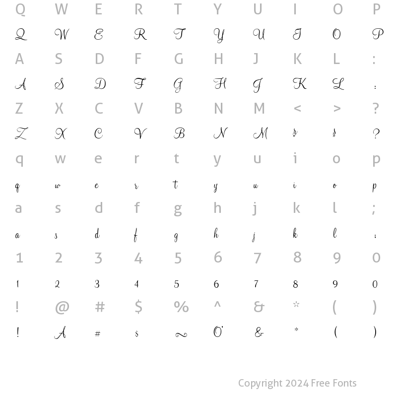 Character Map of ATMahoganyScript Regular