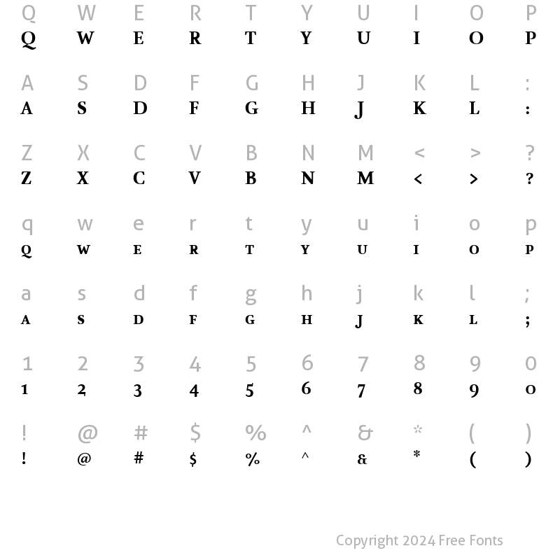 Character Map of AtmaSerif-BoldRomanSC Regular