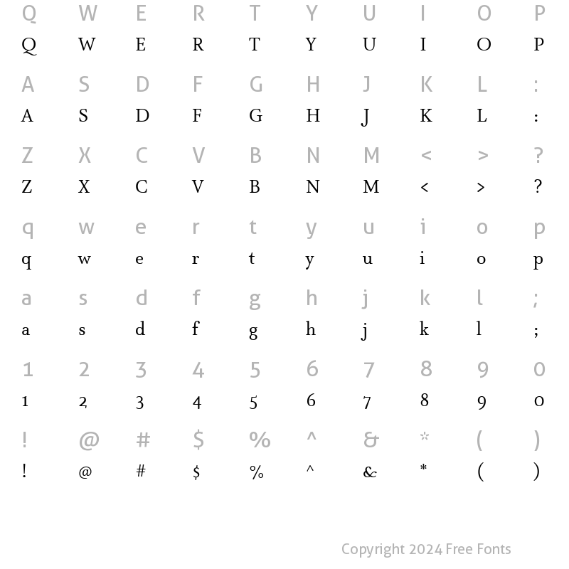 Character Map of AtmaSerif-BookRoman Regular