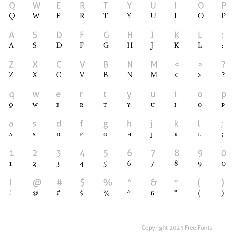 Character Map of AtmaSerif-BookRomanSC Regular