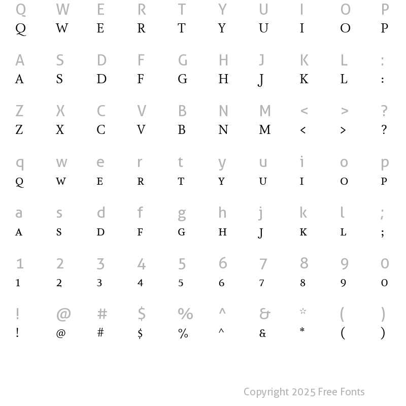 Character Map of AtmaSerifLF-BookRomanMC Regular