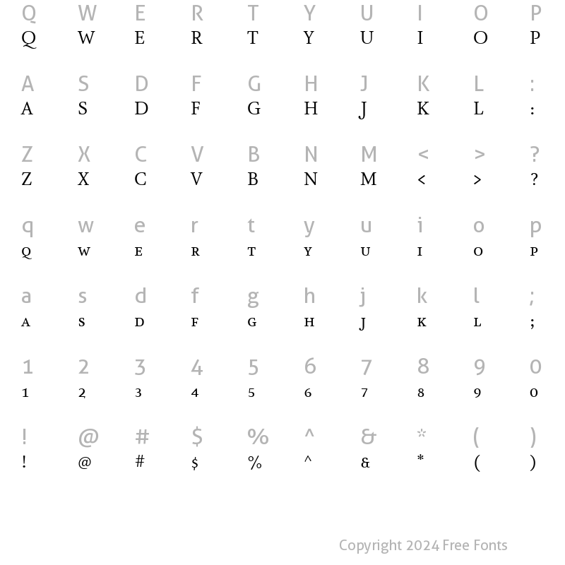 Character Map of AtmaSerifTF-BookRomanSC Regular