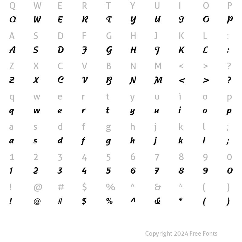 Character Map of ATNadianne-BoldCondensed Regular