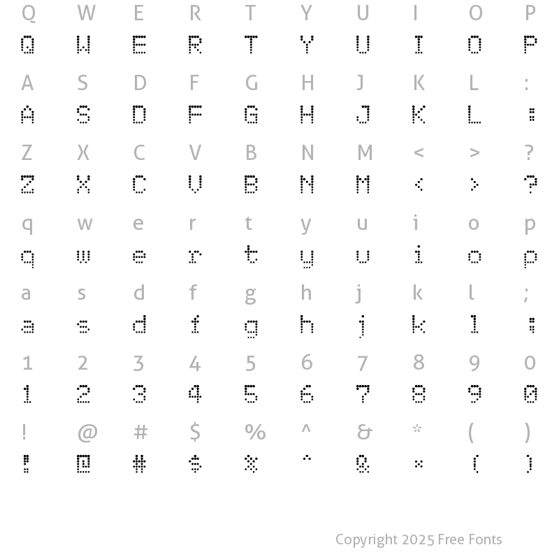 Character Map of Atomic Clock Radio Regular