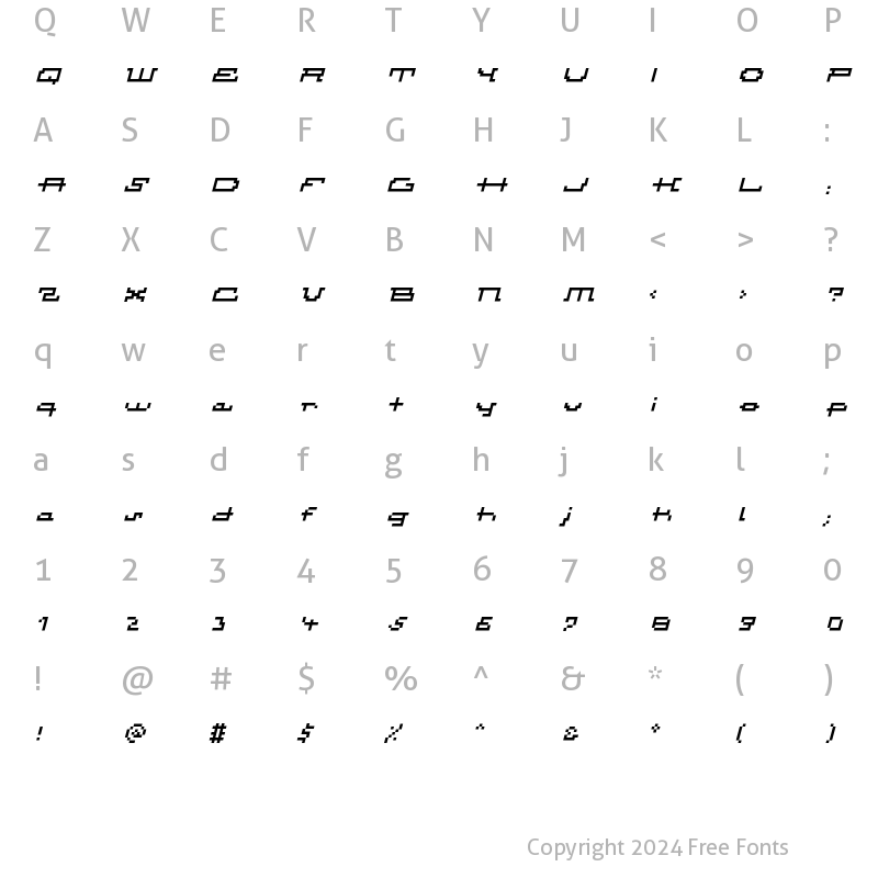 Character Map of Atomic Inline Italic