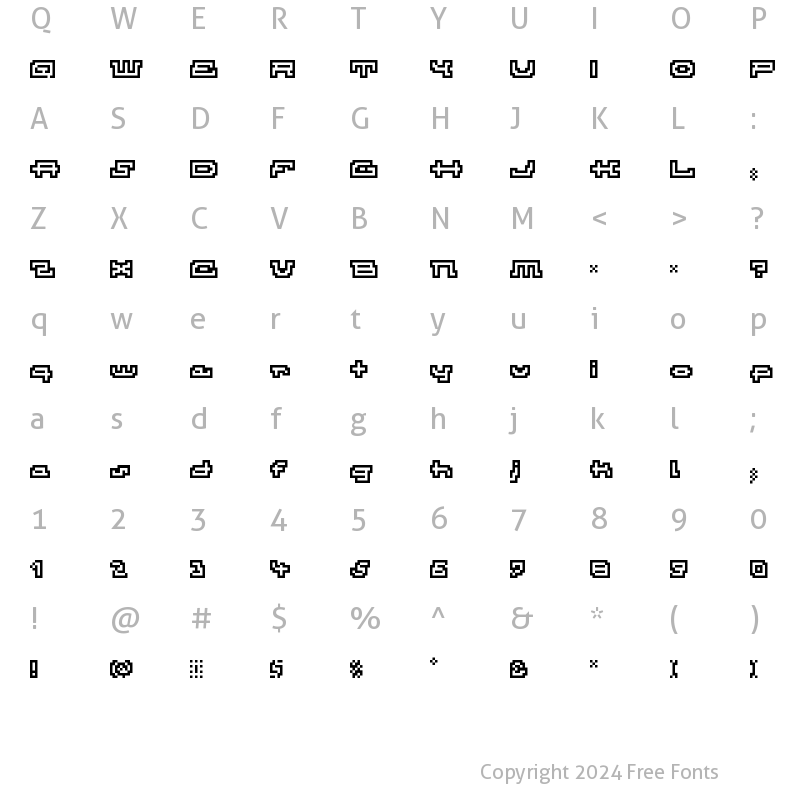 Character Map of Atomic Outline Regular