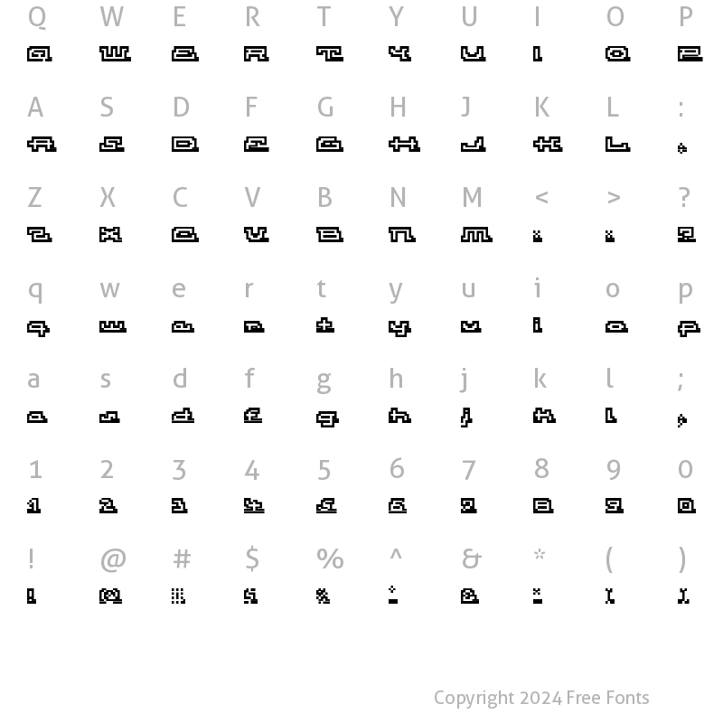 Character Map of Atomic OutlineScript