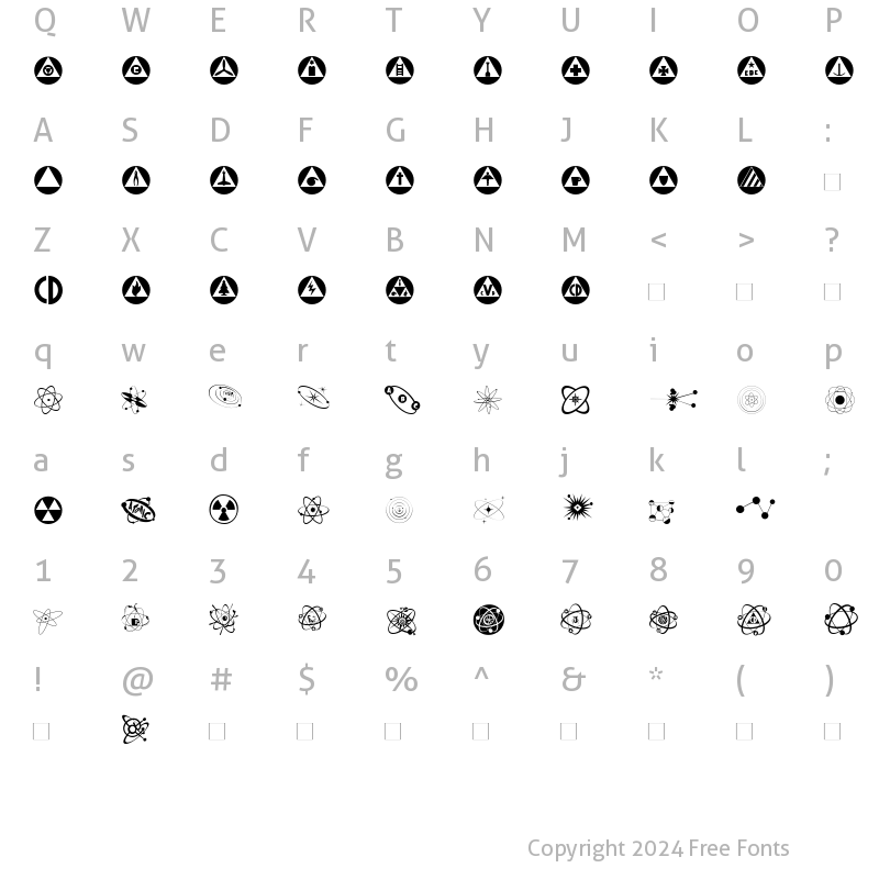 Character Map of Atomica Medium