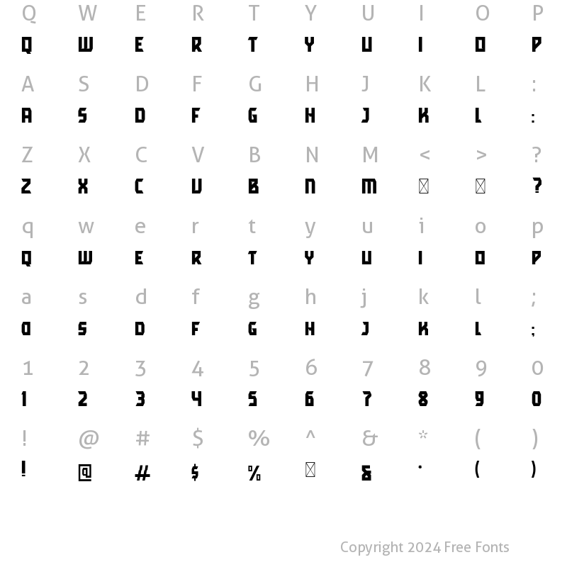 Character Map of Atomos Regular