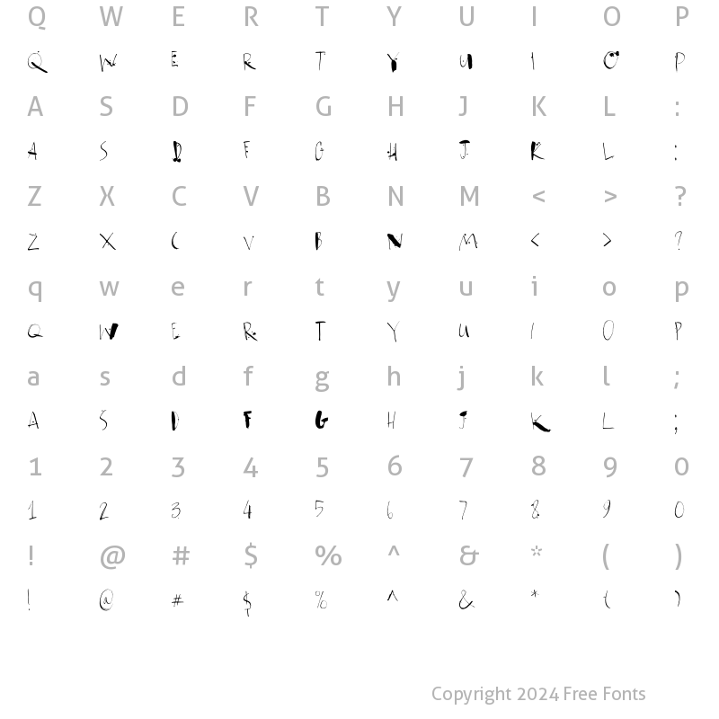 Character Map of Atonement Regular