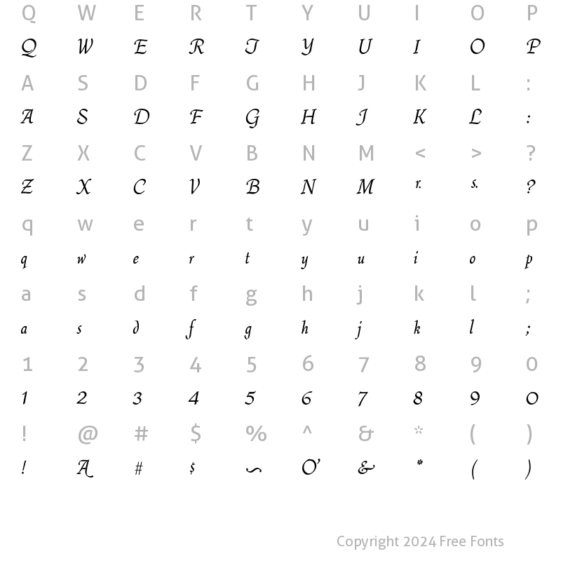 Character Map of ATQuill Regular