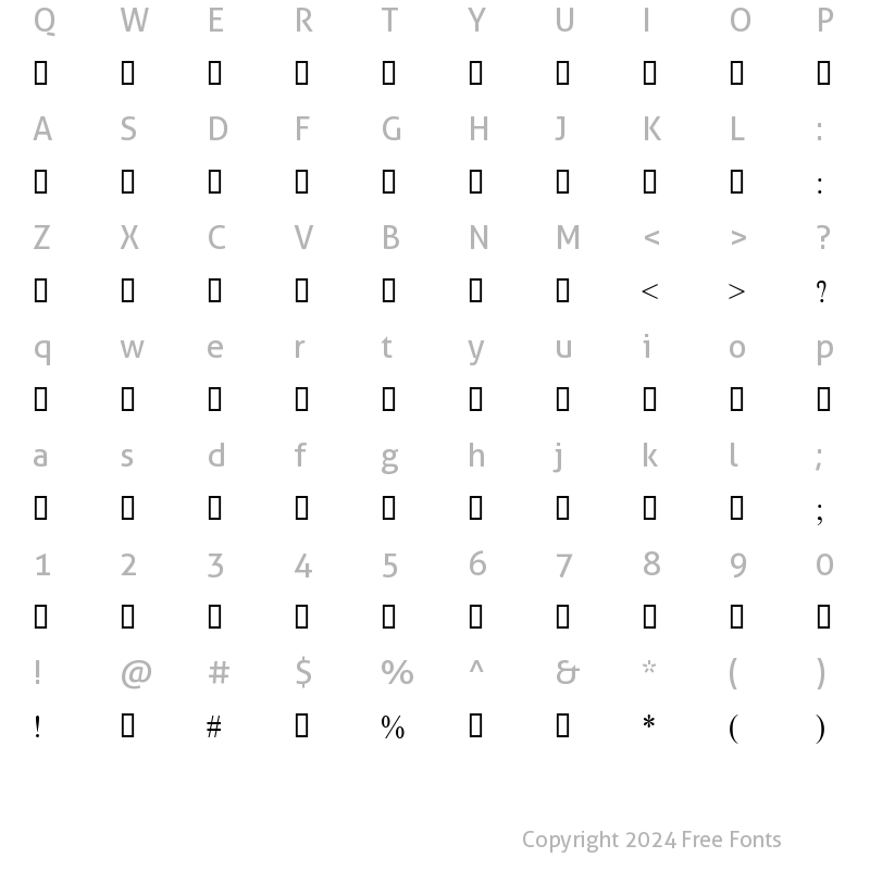 Character Map of AtraiOMJ Regular