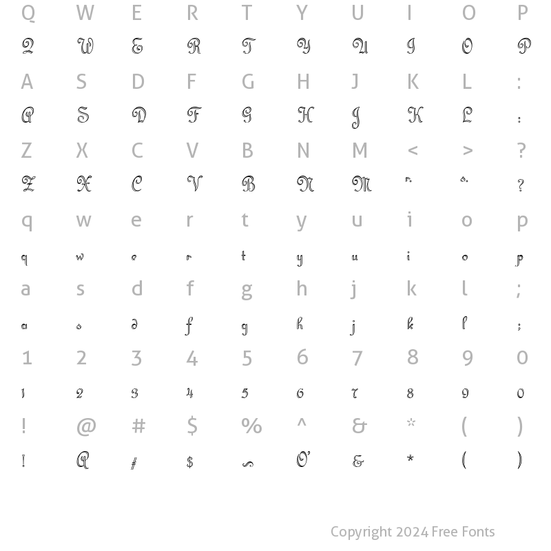 Character Map of ATRivieraScript Regular