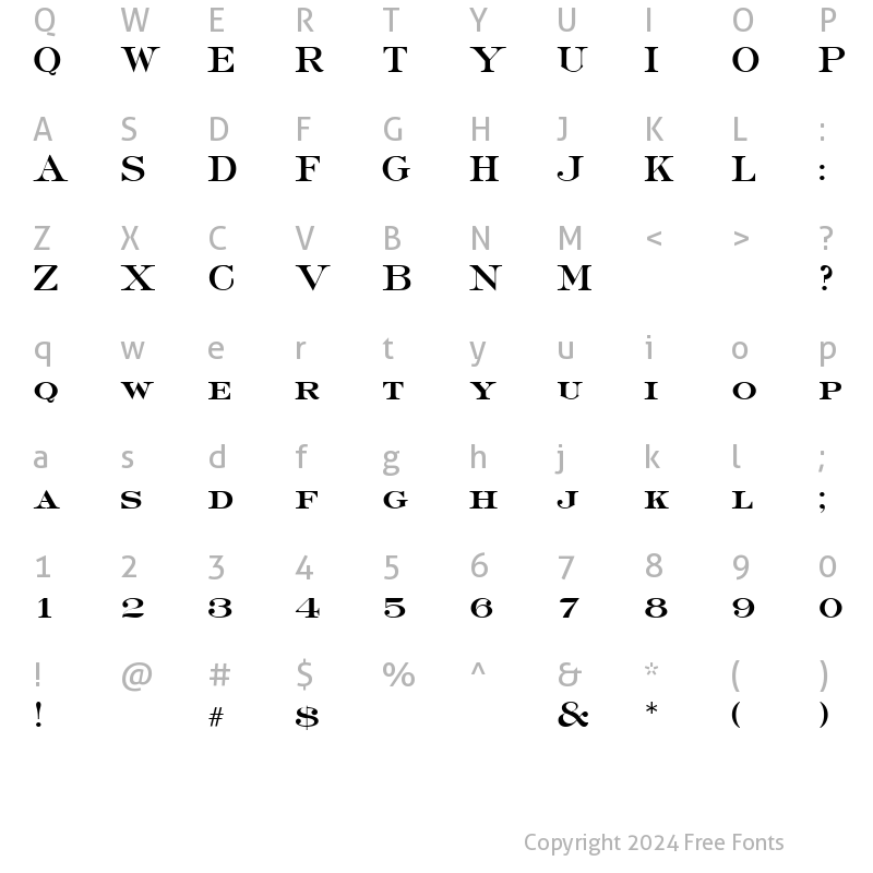 Character Map of ATSackersRoman Regular