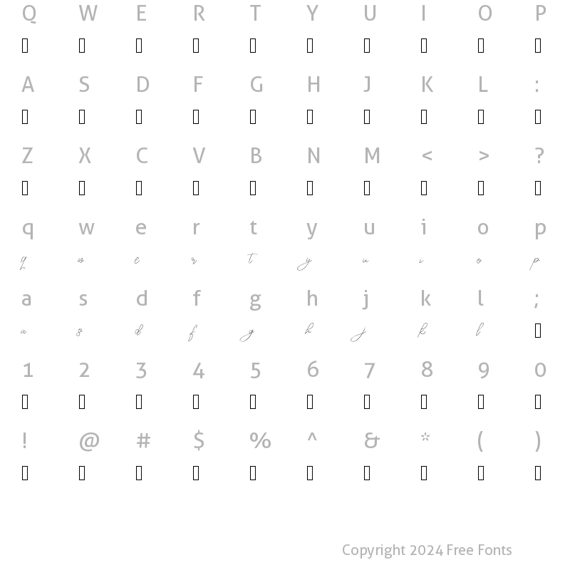 Character Map of AttourneyAlternate Regular