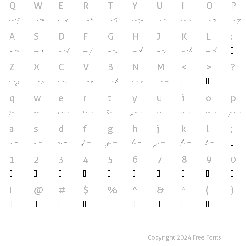 Character Map of AttourneySwash Regular