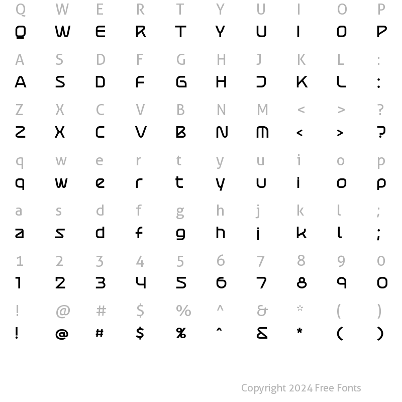 Character Map of Atures 700 Regular