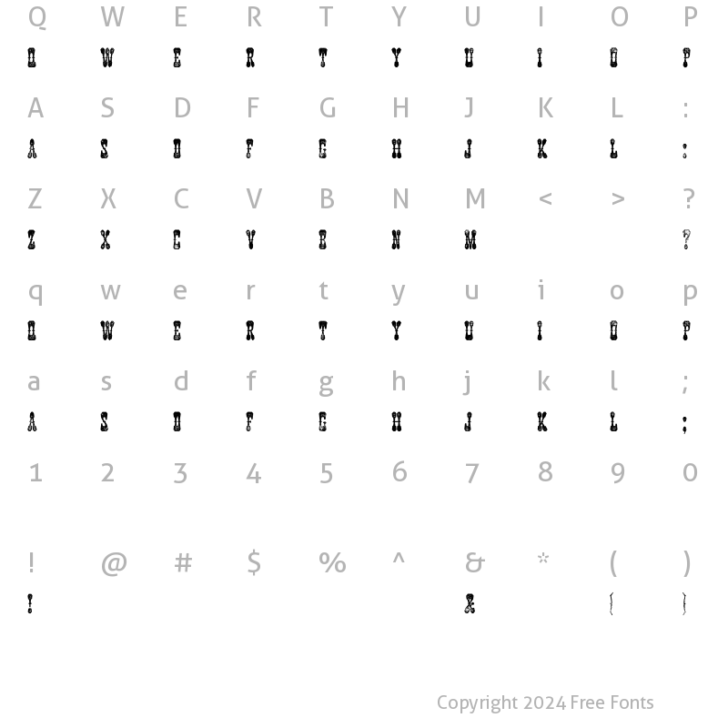 Character Map of Aubrey Landing WF Condensed